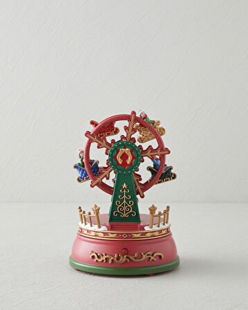 Ferris Wheel Müzik Kutusu 13x13x18.5 cm Kırmızı - Yeşil
