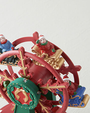 Ferris Wheel Müzik Kutusu 13x13x18.5 cm Kırmızı - Yeşil
