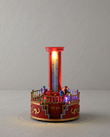 Ferris Wheel Müzik Kutusu 13x13x18.5 cm Kırmızı