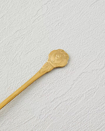 Flora Paslanmaz Çelik Kokteyl Çatalı 4 Parça Gold