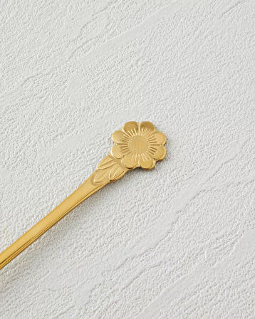 Flora Paslanmaz Çelik Kokteyl Çatalı 4 Parça Gold