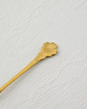 Flora Paslanmaz Çelik Kokteyl Çatalı 4 Parça Gold