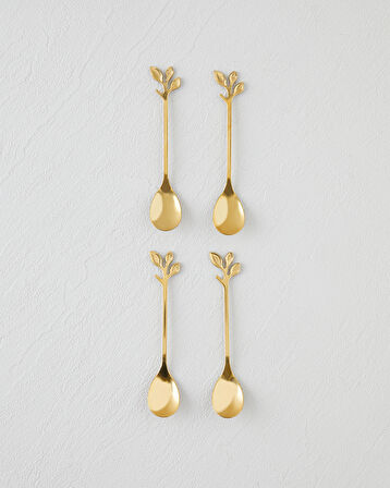 Lush Paslanmaz Çelik Tatlı Kaşığı 4 Parça Gold