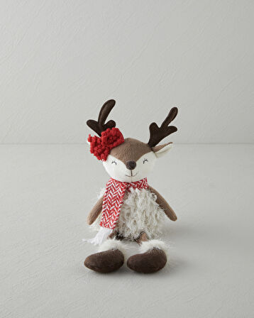 Reindeer Dekoratif Obje 36,5 cm Kırmızı - Beyaz