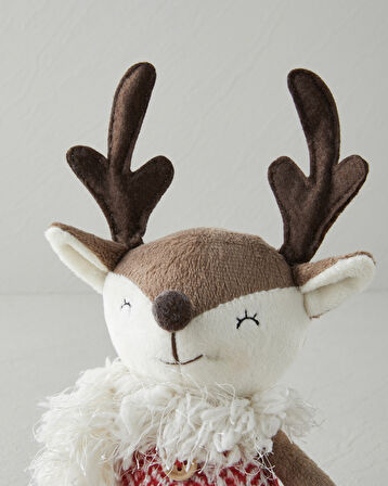 Reindeer Dekoratif Obje 37 cm Kırmızı - Beyaz
