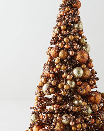 Yılbaşı Ağacı Dekoratif Obje 30 cm Kahve