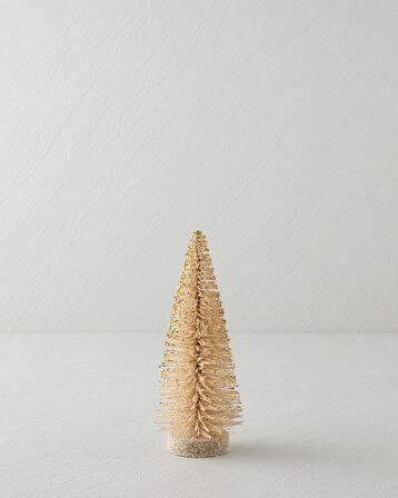 Yılbaşı Ağacı Dekoratif Obje 20 cm Şampanya