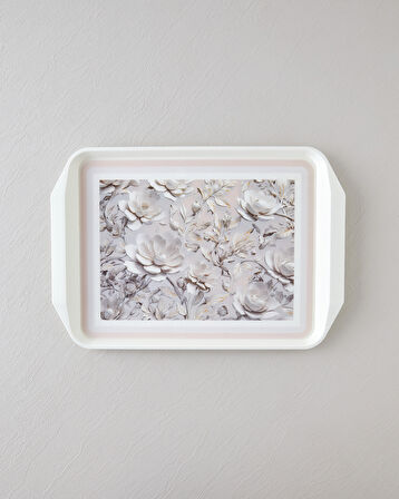 Blooming PP Kaydırmaz Tepsi 39x30 cm Krem