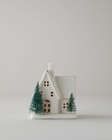 Winter Houses Dekoratif Obje 13,5 cm Beyaz