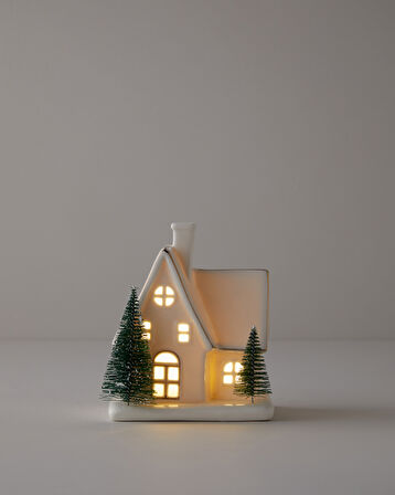 Winter Houses Dekoratif Obje 13,5 cm Beyaz