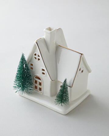 Winter Houses Dekoratif Obje 13,5 cm Beyaz