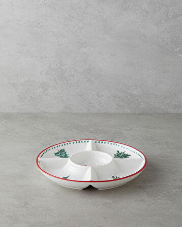 Joy Dolomite Sunumluk 25,5 cm Beyaz - Kırmızı