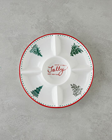 Joy Dolomite Sunumluk 25,5 cm Beyaz - Kırmızı