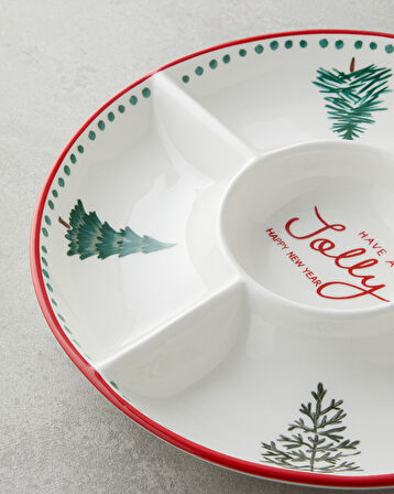 Joy Dolomite Sunumluk 25,5 cm Beyaz - Kırmızı