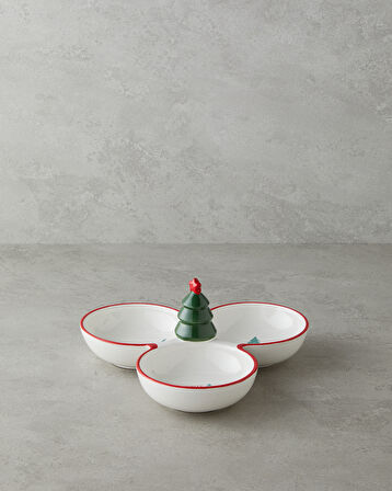 Joy Dolomite Sunumluk 28x28 cm Beyaz - Kırmızı