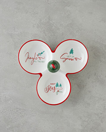 Joy Dolomite Sunumluk 28x28 cm Beyaz - Kırmızı