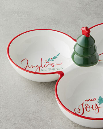 Joy Dolomite Sunumluk 28x28 cm Beyaz - Kırmızı