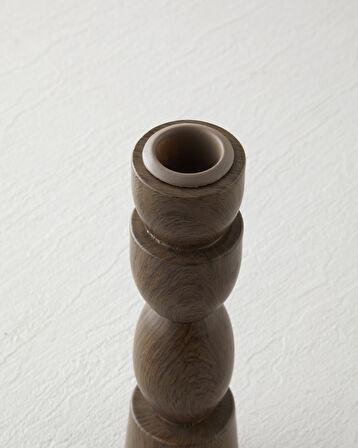 Grace Şamdan 20,5 cm Koyu Kahverengi