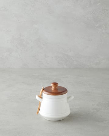 Vina Dolomite Kaşıklı Kavanoz 11 cm Beyaz