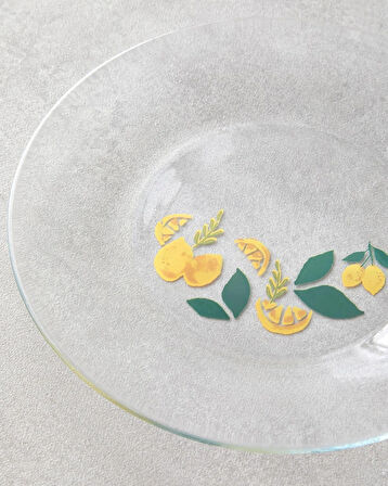 English Home Lemon Cam 4'lü Pasta Tabağı 19 cm Sarı-Yeşil