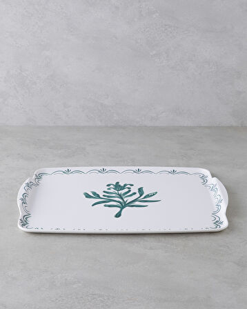 Verdant Melamin Kaydırmaz Tepsi 42x31 cm Yeşil