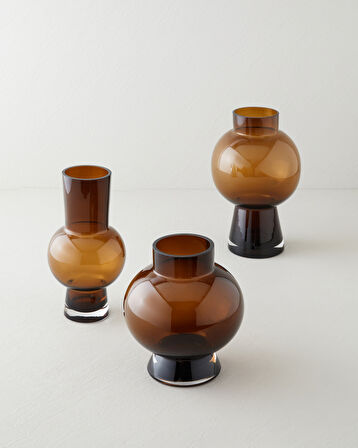 Adara Cam Vazo 20 cm Amber