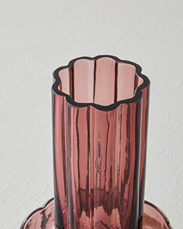 Alina Cam Vazo 20 cm Mor