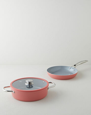 Venice CeraWell Tencere-Tava Seti 26-26 cm Pembe