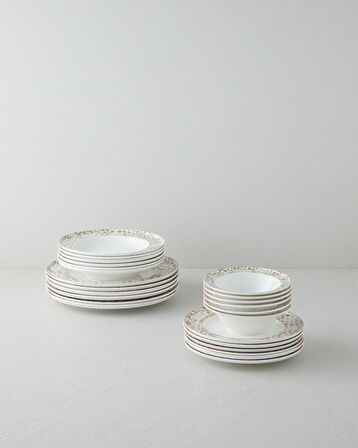 Tierra Bone Porselen Yemek Takımı 24 Parça 6 Kişilik Kahverengi