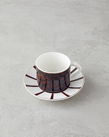 Isolde New Bone China 4 Parça 2 Kişilik Kahve Fincan Takımı 100 ml Kahverengi
