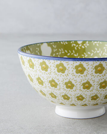 Plantopia Porselen Çerezlik 11 cm Beyaz - Yeşil