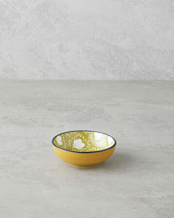 Plantopia Porselen Çerezlik 9 cm Sarı-Yeşil