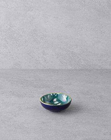 Plantopia Porselen Çerezlik 9 cm Lacivert-Yeşil