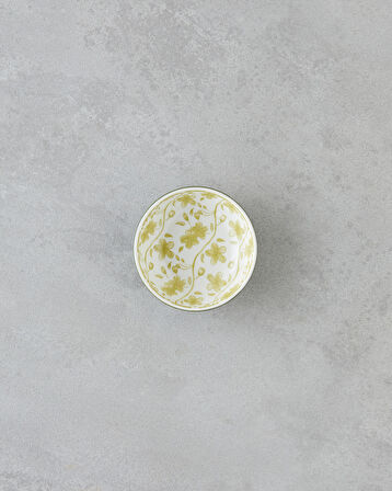 Plantopia Porselen Çerezlik 9 cm Beyaz - Yeşil