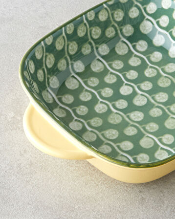 Plantopia Porselen Kayık Tabak 18x14 cm Yeşil