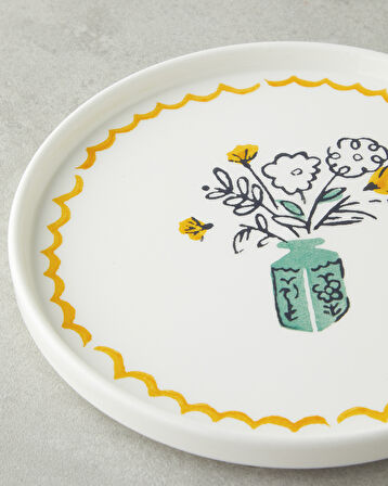 Floe Seramik 4'lü Pasta Tabağı 20 cm Renkli