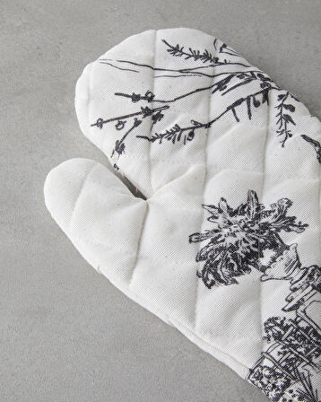 Valessa Polyester 2'li Mutfak Seti 17x30 cm+20x20 cm Krem-Gri