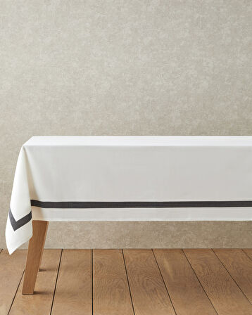 Veloria Polyester Masa Örtüsü 150x200 cm Siyah - Beyaz