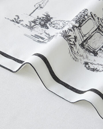 Arborelle Polyester Runner 40x140 cm Siyah - Beyaz