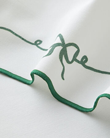 Ribbon Joy Polyester Masa Örtüsü 150x200 cm Yeşil-Beyaz