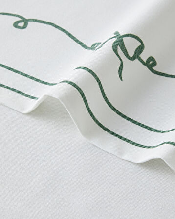 Ribbon Joy Polyester Runner 40x140 cm Yeşil-Beyaz