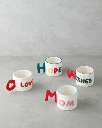 Love More Stoneware Kupa 400 ml Pembe