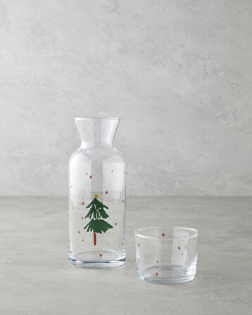 Winter Pine Cam Sürahi 700 Ml + 220 Ml Yeşil