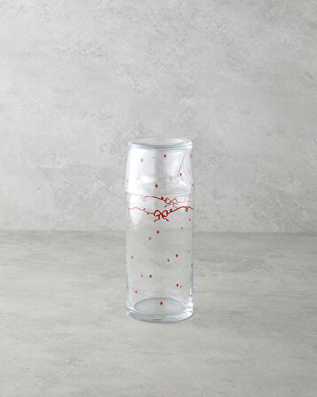 Ribbon Joy Cam Sürahi 700 Ml + 220 Ml Kırmızı