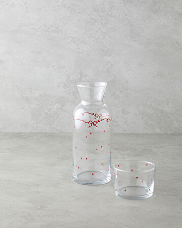 Ribbon Joy Cam Sürahi 700 Ml + 220 Ml Kırmızı