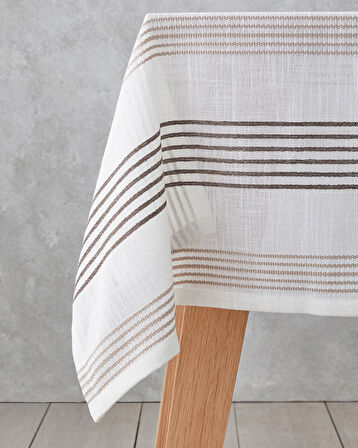 Pecan Polyester Masa Örtüsü 145x200 cm Bej-Kahverengi