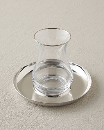 Graceful Çelik 4 Parça 2 Kişilik Çay Seti 140 ml Silver