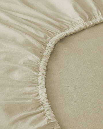 Novella Premium Soft Cotton Tek Kişilik Lastikli Çarşaf 100x200 cm Krem