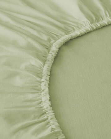 Novella Premium Soft Cotton Tek Kişilik Lastikli Çarşaf 100x200 cm Açık Yeşil