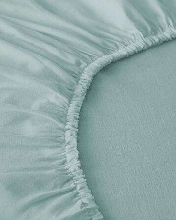 Novella Premium Soft Cotton Tek Kişilik Lastikli Çarşaf 100x200 cm Açık Mavi